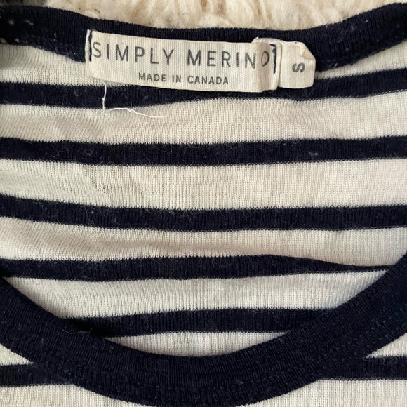 SOLD Simply merino stripe tee S - Picture 2 of 3